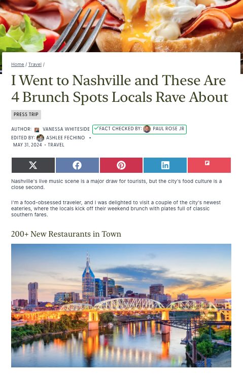 Nashville Brunch Restaurants